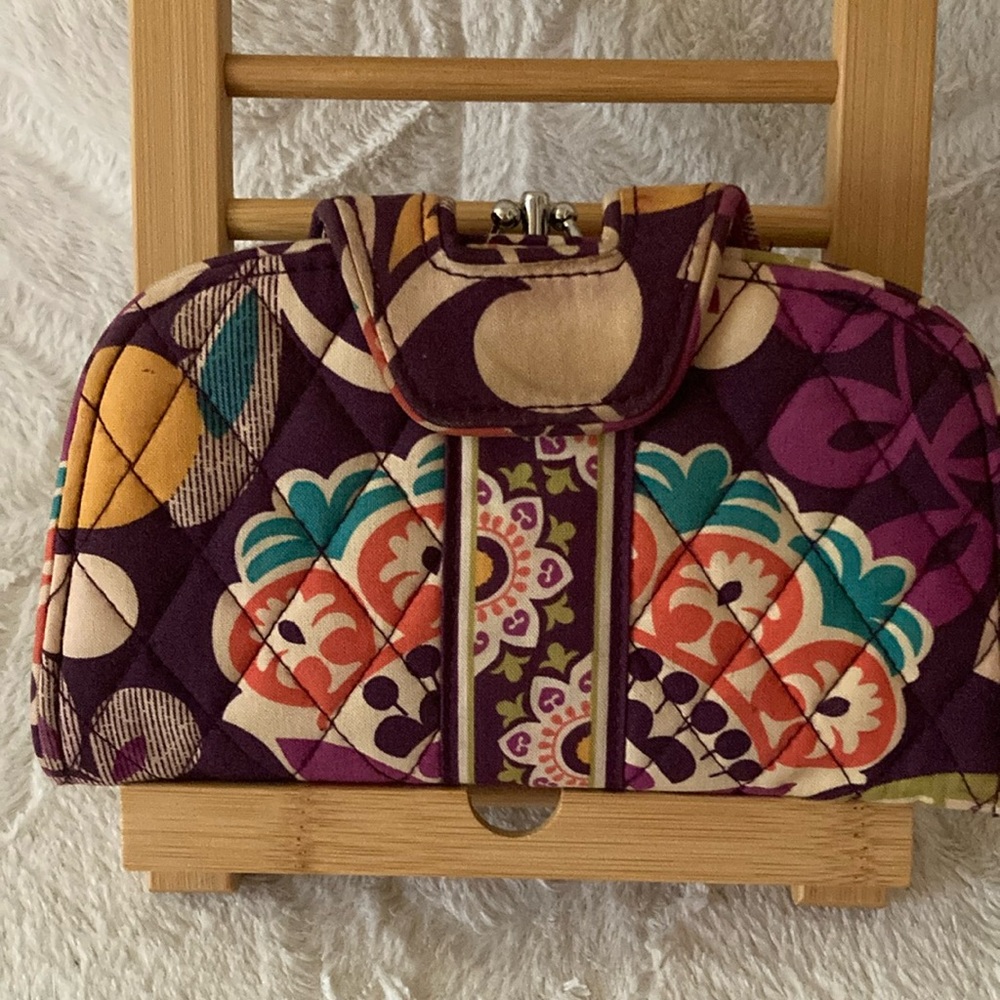 Preloved        Wallet       Colors: purple,orange,green floral pattern